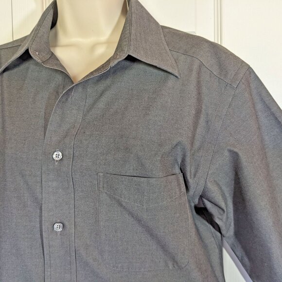 Roundtree & Yorke Gold Label dress shirt, Dark gray, Non Iron cotton, 15/33, VTG - Picture 11 of 16
